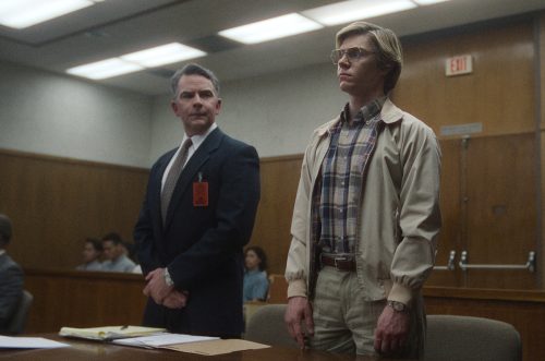 Ron Bush and Evan Peters in "Dahmer"