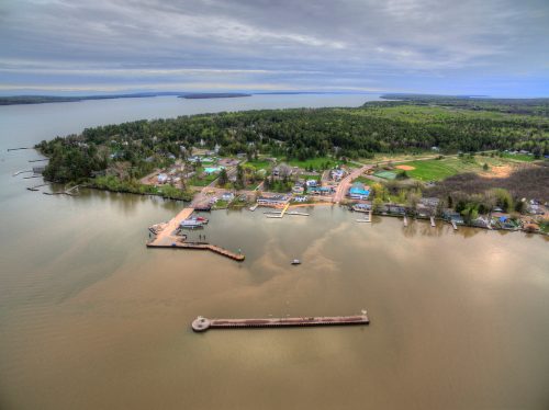 Aerial View of La Pointe, Wisconsin on Madeline Island