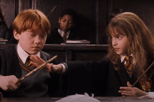 Rupert Grint and Emma Watson in "Harry Potter and the Sorcerer's Stone"