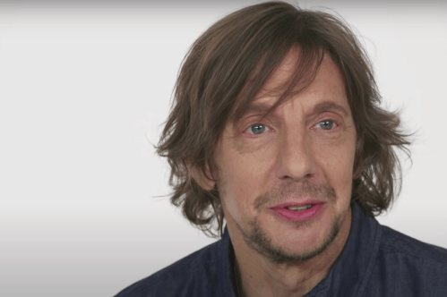 Michael Stoyanov being interviewed by "Entertainment Weekly" in 2017