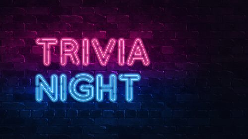 neon "trivia night" sign