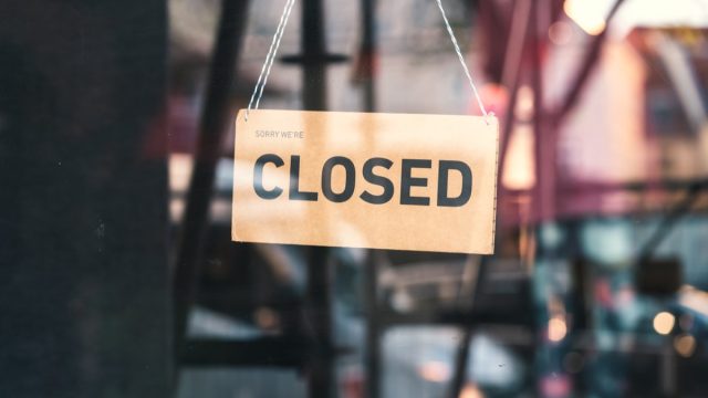 closed sign in window