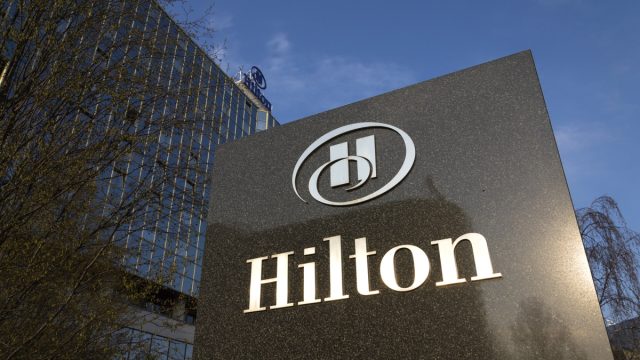 hilton hotel sign