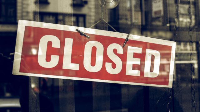 closed sign in window