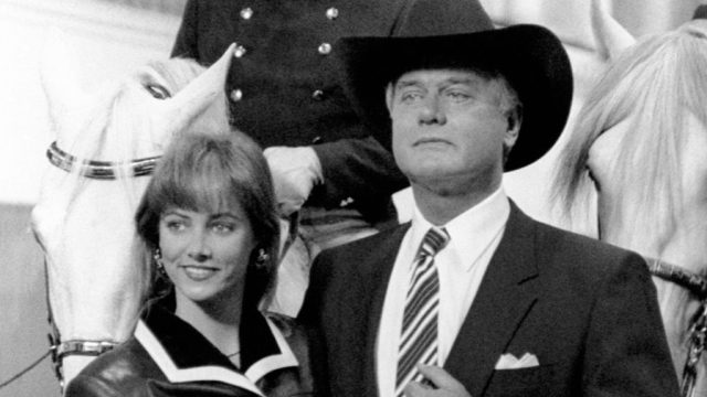 Cathy Podewell and Larry Hagman in Dallas
