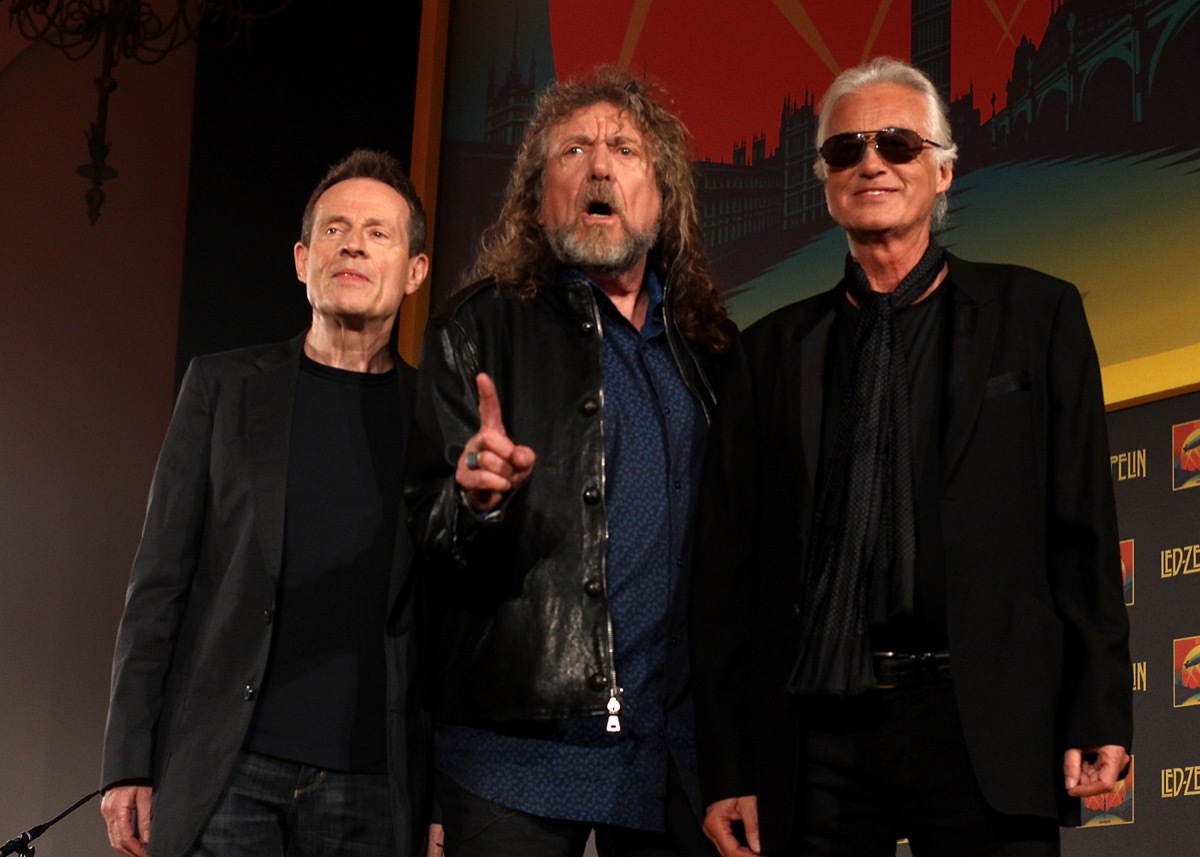 John Paul Jones, Robert Plant, and Jimmy Page in 2012