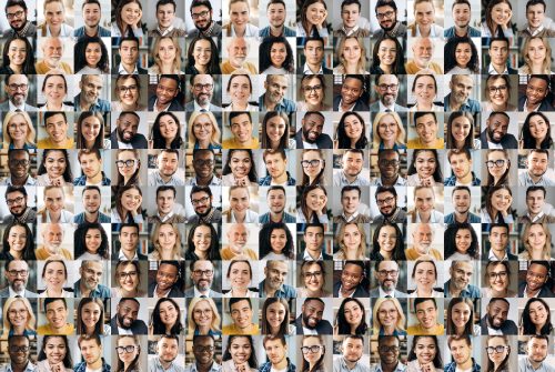 collage of different people from all backgrounds looking at the camera