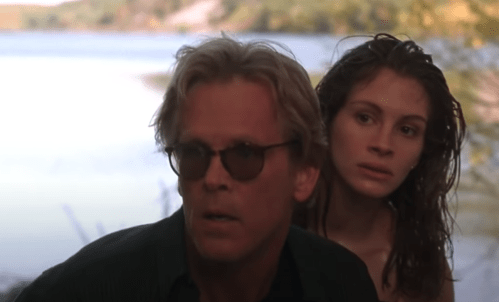 Nick Nolte and Julia Roberts in "I Love Trouble"