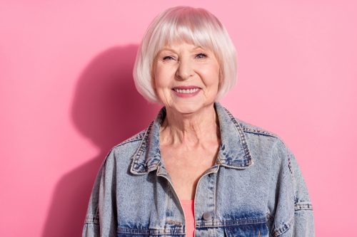 older woman with bangs