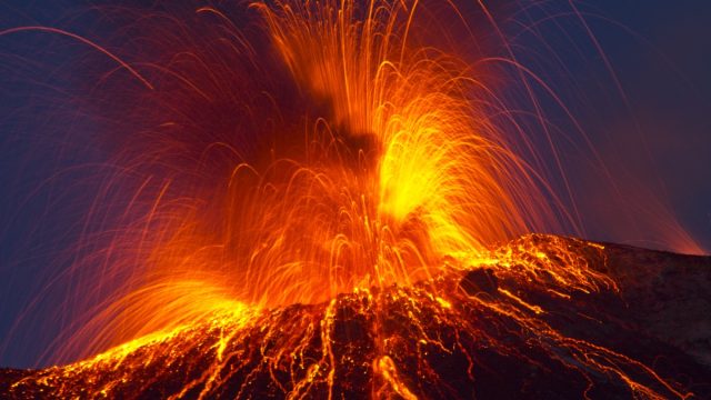 generic volcano erupting