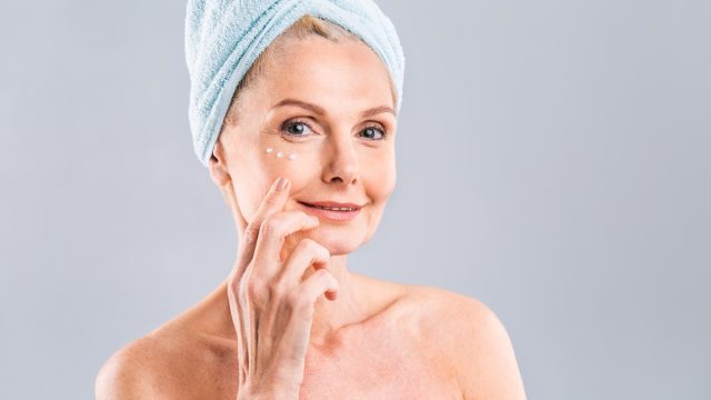 Older Woman with Hydrated Skin