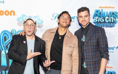 Steve Burns, Josh Dela Cruz, and Donovan Patton at the premiere of "Blue's Big City Adventure" in November 2022