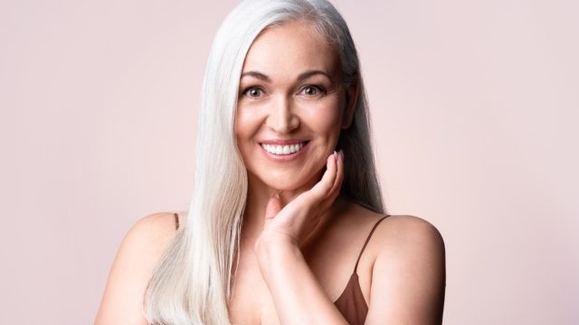 Woman with Long Gray Hair