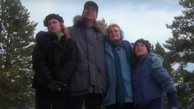 Juliette Lewis, Chevy Chase, Beverly D'Angelo, and Johnny Galecki in "National Lampoon's Christmas Vacation"