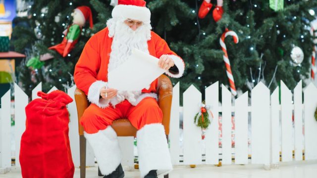 santa at the shopping mall