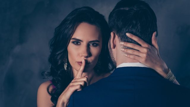 Woman keeping a secret.