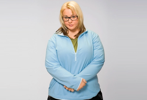 To Be Fat Like Me Aly in a fat suit.