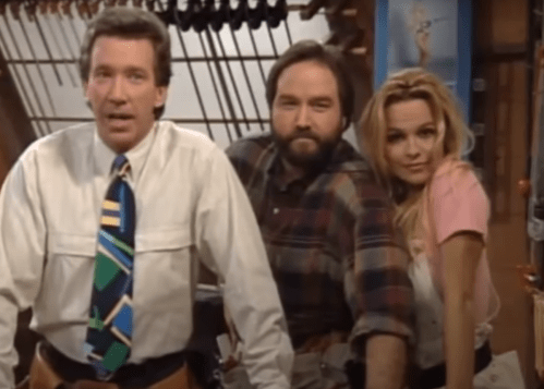 Tim Allen, Richard Karn, and Pamela Anderson on "Home Improvement"