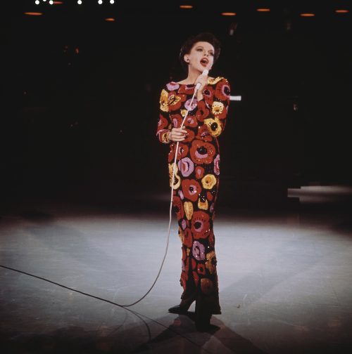 Judy Garland performing on stage circa 1960