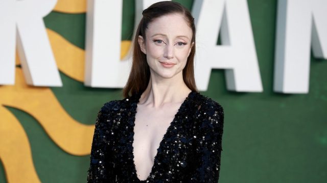 Andrea Riseborough at the European premiere of "Amsterdam" in 2022