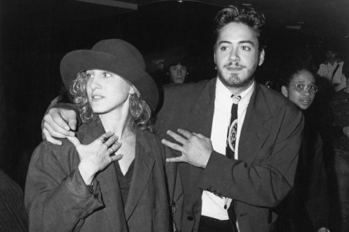 American actress Sarah Jessica Parker, her partner American actor Robert Downey Jr, out and about in Los Angeles, California, circa 1987.
