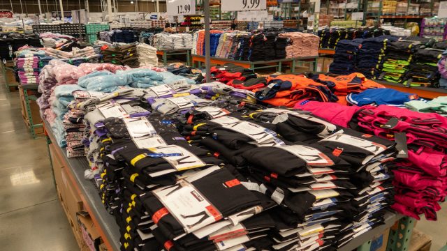 Clothes On Display at a Costco