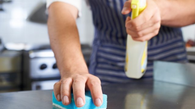 Close up Of Cleaning Kitchen