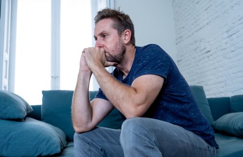 Man Sad and Contemplating