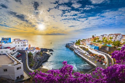 sunset over the ocean in the canary islands
