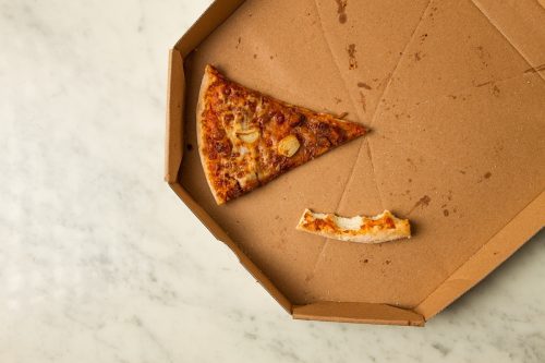 one slice of pizza left in the box