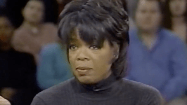 Oprah Winfrey interviewing Nathan Lane and Robin Williams in 1996