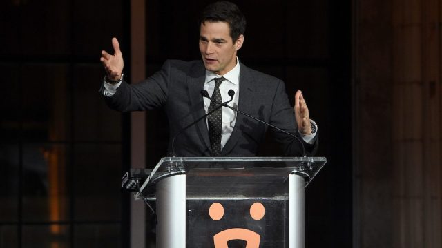 Rob Marciano speaking at Best Friends Animal Society's Benefit to Save Them All in 2019