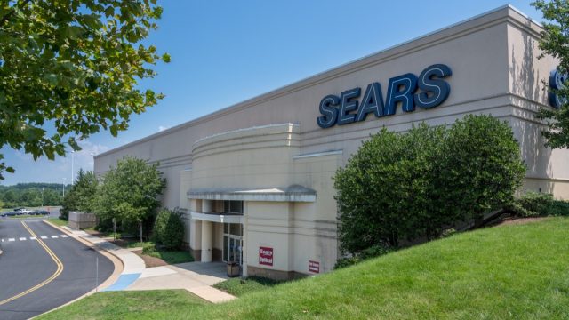 Entrance to Sears superstore in Dulles Town Center Mall in Virginia