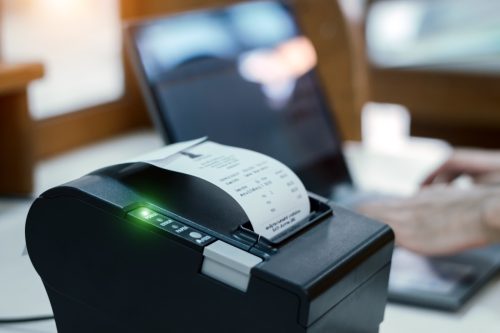 machine printing receipt