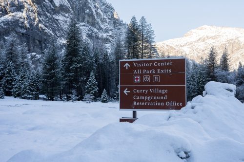 snow at yosemite national park