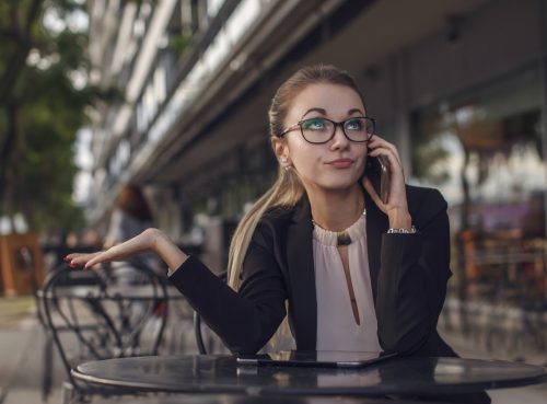 Woman on the Phone Rolling Her Eyes