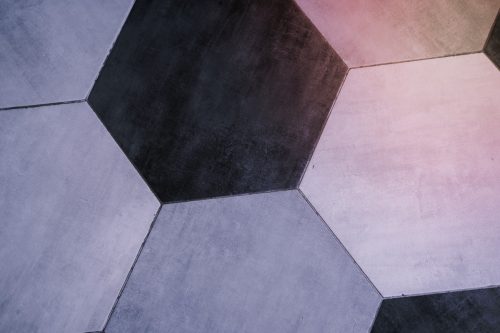 Hexagonal floor tiles