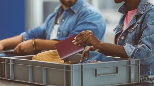 going through airport security