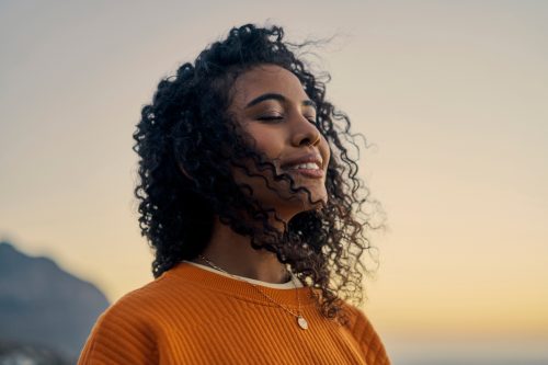 happy woman smiling