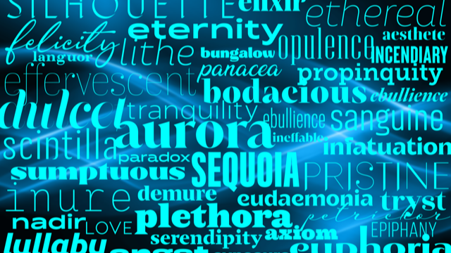 collage of beautiful words