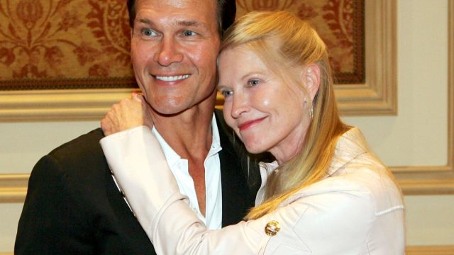 Patrick Swayze accepts the XXX award at the Video Software Dealers Association's award show at the organization's annual home video convention at the Bellagio July 27, 2005 in Las Vegas, Nevada. (Photo by Ethan Miller/Getty Images)