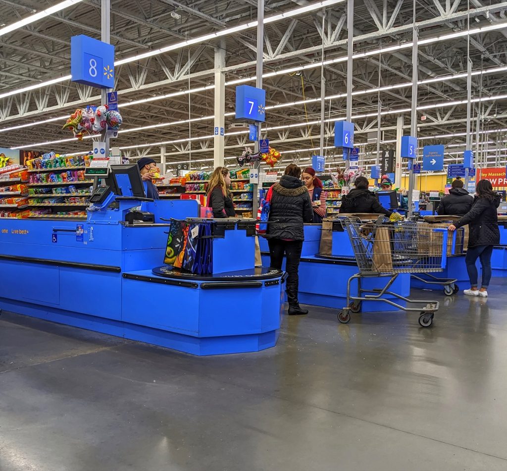 checking out at walmart