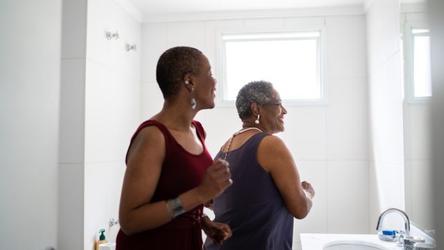 Two women in bathroom