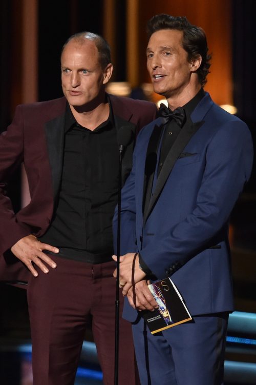 Woody Harrelson and Matthew McConaughey at the 2014 Emmys