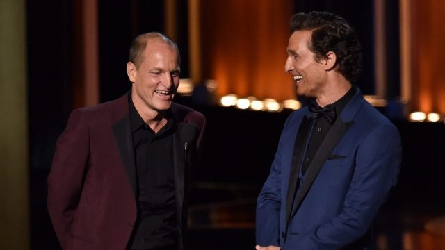 Woody Harrelson and Matthew McConaughey at the 2014 Emmys