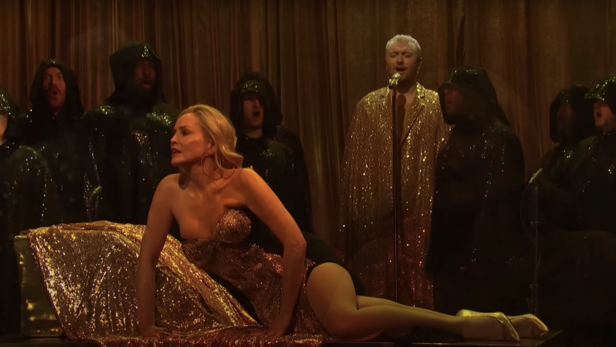 Sharon Stone and Sam Smith on SNL