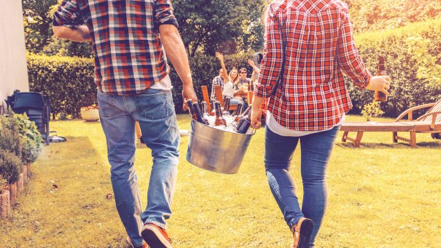 Friends,Bring,Cold,Beer,To,A,Garden,Party.,Bucket,Of