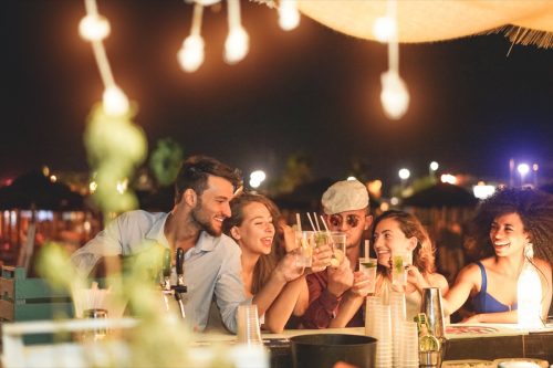 friends enjoying nightlife