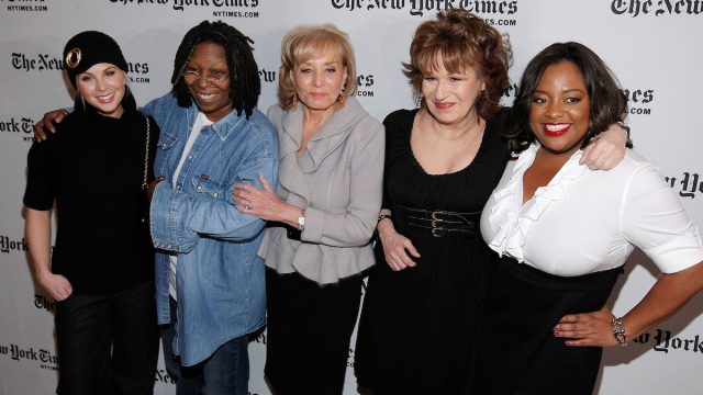 Elisabeth Hasselbeck, Whoopi Goldberg, Barbara Walters, Joy Behar, and Sherri Shepherd at a New York Times event in 2009