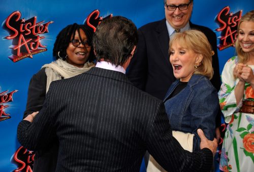 Whoopi Goldberg and Barbara Walters at opening night of "Sister Act" in 2011